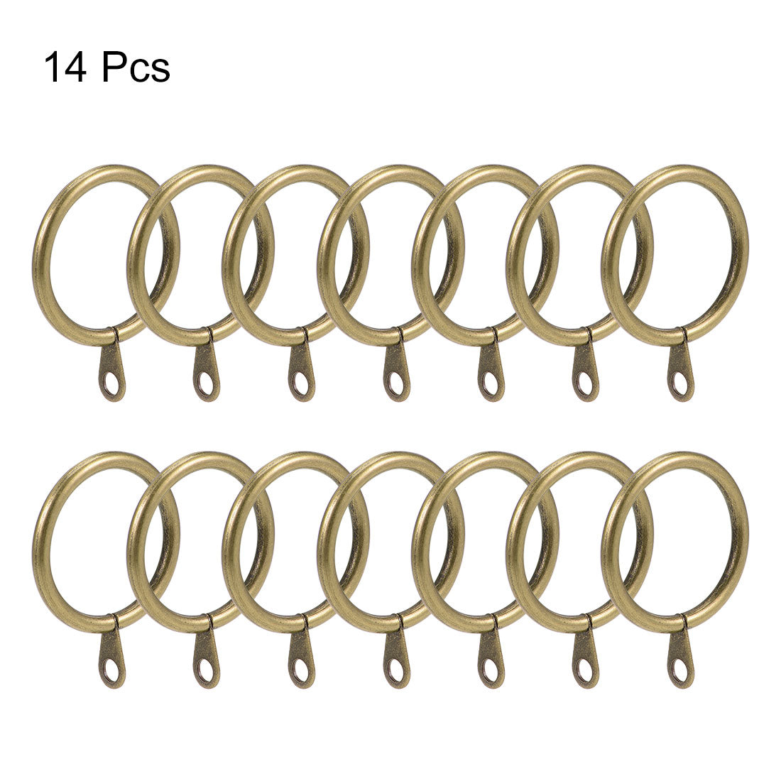 uxcell Uxcell Curtain Ring Metal 32mm Inner Dia Drapery Ring for Curtain Rods Bronze 14 Pcs
