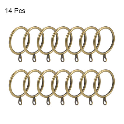 Harfington Uxcell Curtain Rings Metal 38mm Inner Dia Drapery Ring for Curtain Rods Bronze 14 Pcs