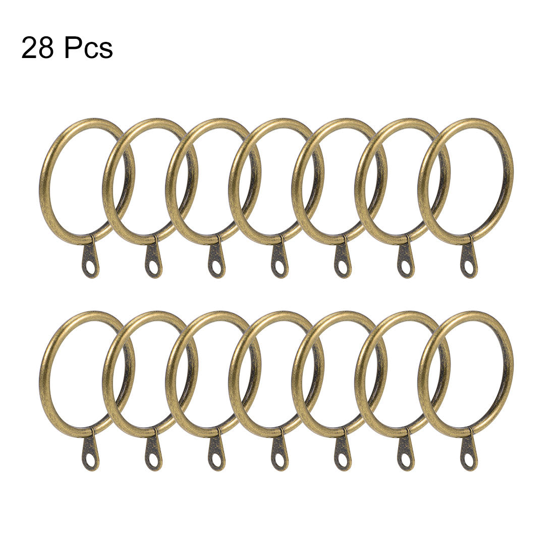 uxcell Uxcell Curtain Rings Metal 38mm Inner Dia Drapery Ring for Curtain Rods Bronze 28 Pcs