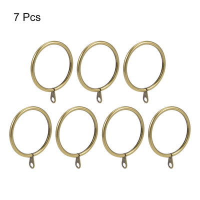 Harfington Uxcell Curtain Rings Metal 45mm Inner Dia Drapery Ring for Curtain Rods Bronze 7 Pcs