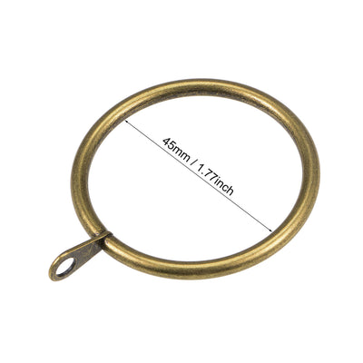 Harfington Uxcell Curtain Rings Metal 45mm Inner Dia Drapery Ring for Curtain Rods Bronze 28 Pcs