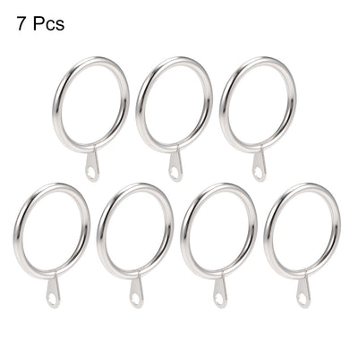 Harfington Uxcell Curtain Ring Metal 32mm Inner Dia Drapery Ring for Curtain Rods Silver Tone 7 Pcs