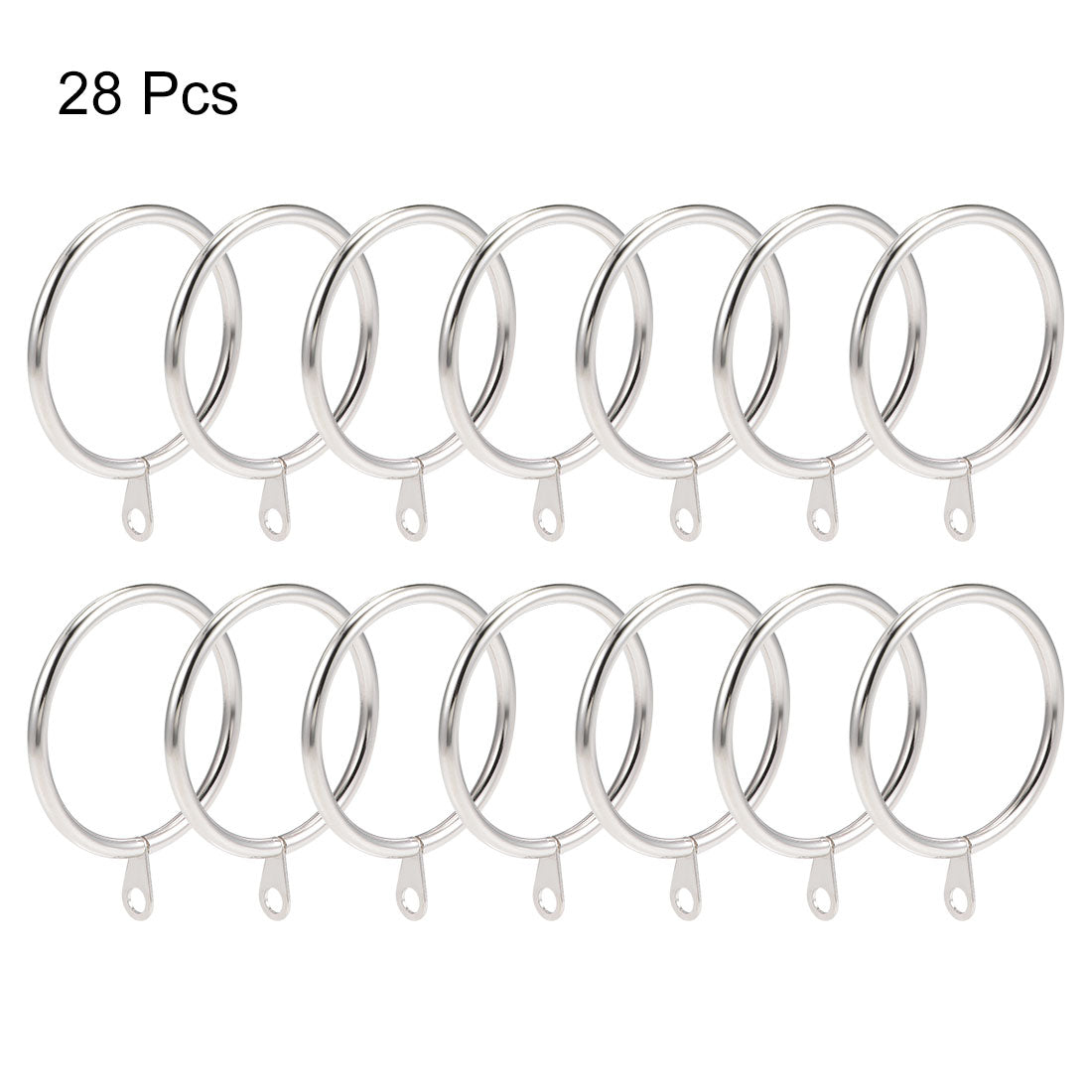 uxcell Uxcell Curtain Rings Metal 45mm Inner Dia Drapery Ring for Curtain Rods Silver Tone 28 Pcs