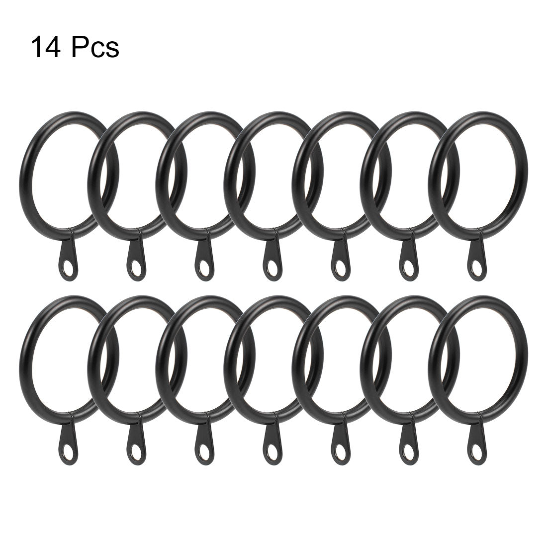 uxcell Uxcell Curtain Rings Metal 32mm Inner Dia Drapery Ring for Curtain Rods Black 14 Pcs
