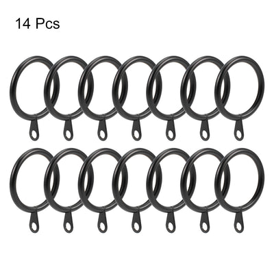 Harfington Uxcell Curtain Rings Metal 32mm Inner Dia Drapery Ring for Curtain Rods Black 14 Pcs