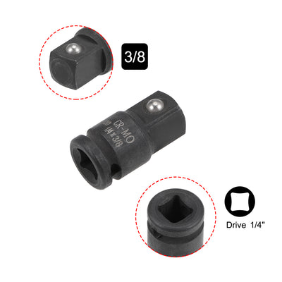 Harfington Uxcell 3 Pcs 1/4 Inch Drive (F) x 3/8 Inch (M) Impact Socket Adapter for Ratchet Wrenches, Female to Male, Cr-Mo