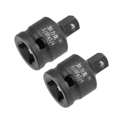 Harfington Uxcell 2 Pcs 3/8 Inch Drive (F) x 1/4 Inch (M) Impact Socket Reducer for Ratchet Wrenches, Female to Male, Cr-Mo