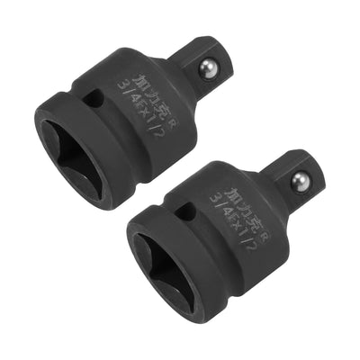 Harfington Uxcell 2 Pcs 3/4 Inch Drive (F) x 1/2 Inch (M) Impact Socket Reducer for Ratchet Wrenches, Female to Male, Cr-Mo