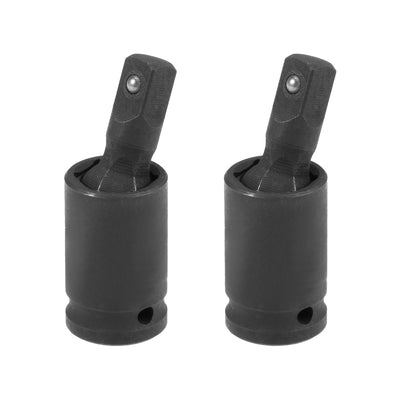 Harfington Uxcell Universal Socket Joint 1/4-Inch Hex Ball Spring Socket Adapter Cr-V Black 2 Pcs