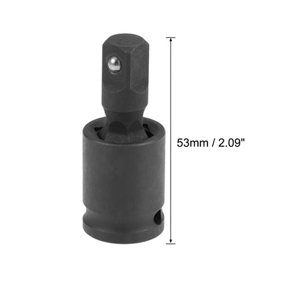 Harfington Uxcell Universal Socket Joint 3/8-Inch Hex Ball Spring Socket Adapter Cr-V Black 2 Pcs