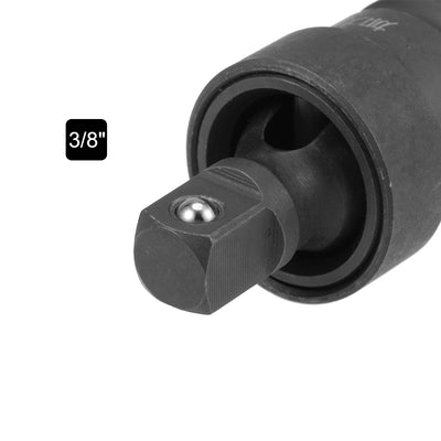 Harfington Uxcell Universal Socket Joint 3/8-Inch Ball Spring Swivel Socket Adapter Cr-V Black