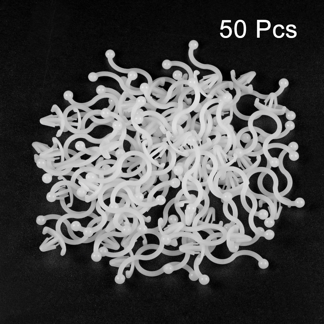 uxcell Uxcell Twist Lock Cable Wire Ties Nylon U Shape Place 10mm Dia White 50pcs