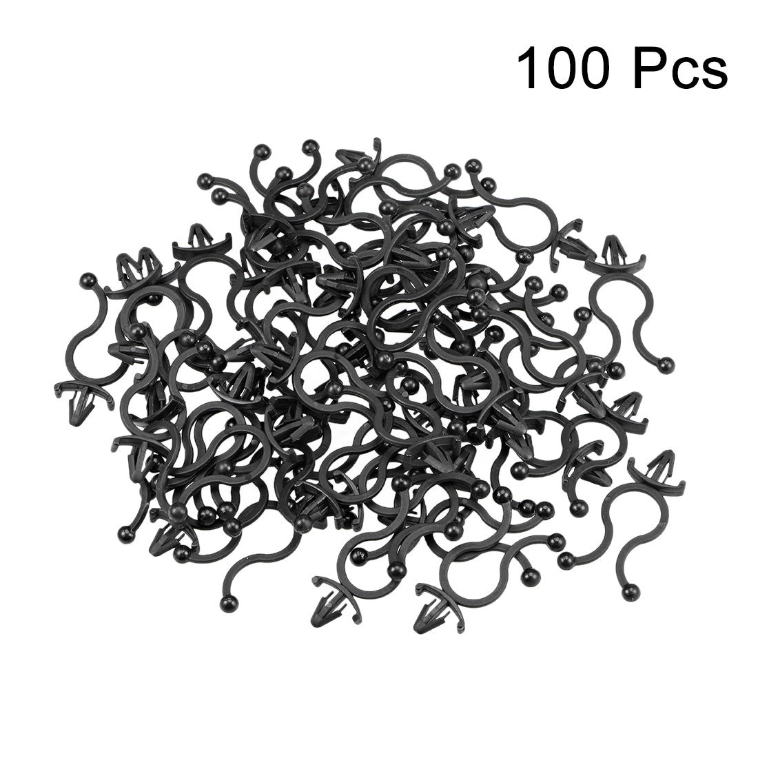 uxcell Uxcell Twist Lock Cable Wire Ties Nylon U Shape Save Place 10mm Dia Black 100pcs