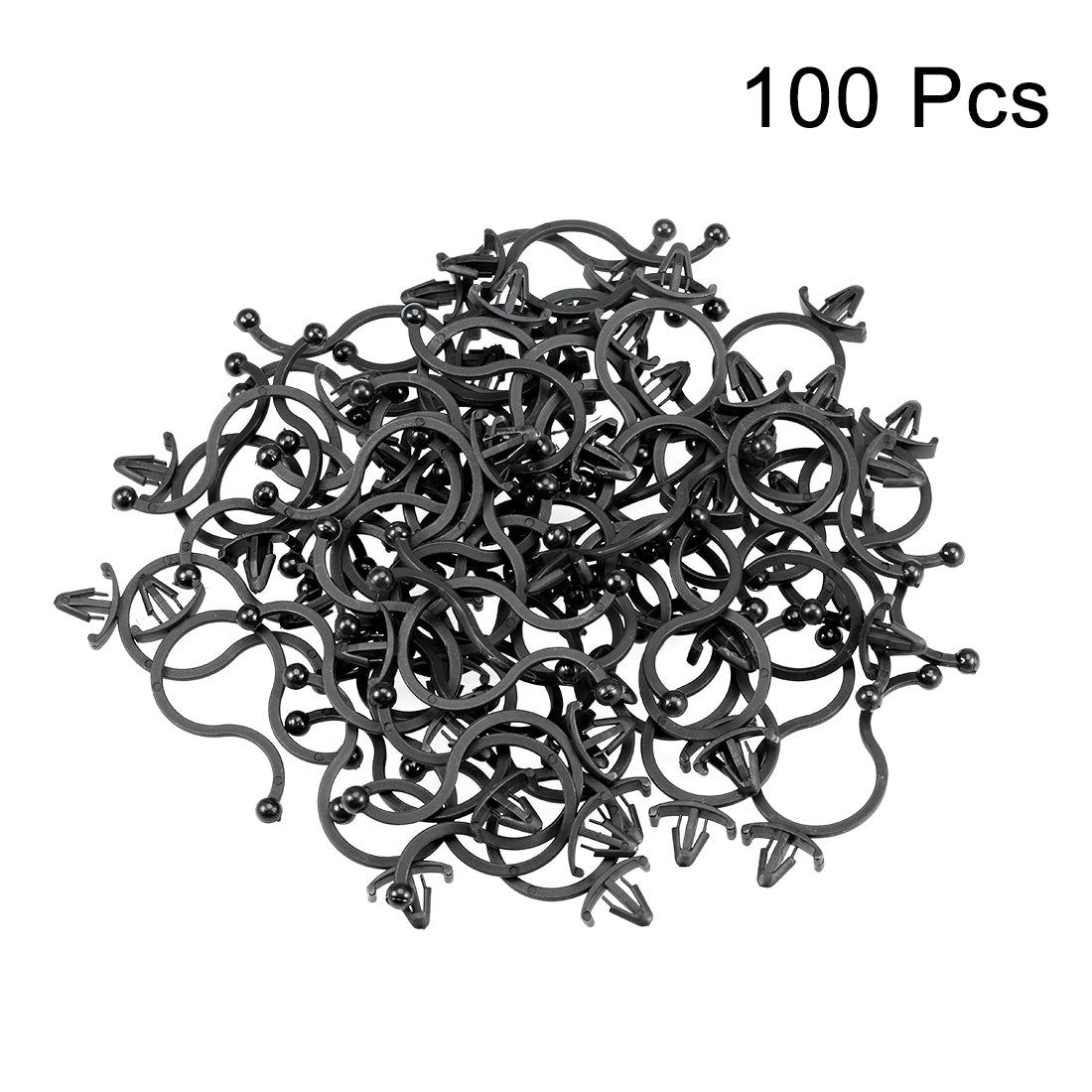 uxcell Uxcell Twist Lock Cable Wire Ties Nylon U Shape Save Place 17mm Dia Black 100pcs