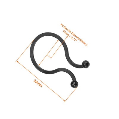 Harfington Uxcell Twist Lock Cable Wire Ties Nylon U Shape Save Place 18mm Dia Black 50pcs