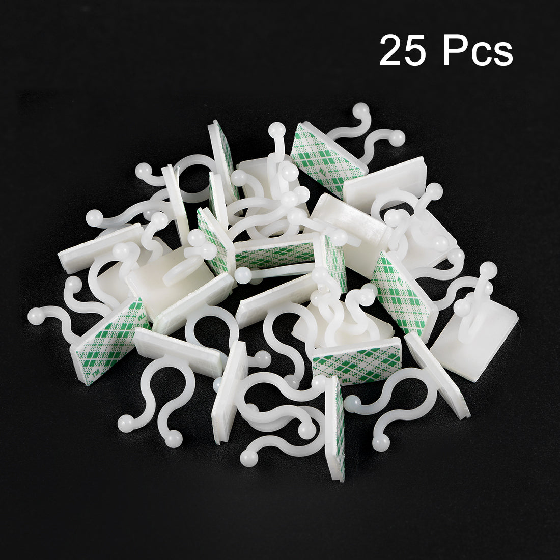 uxcell Uxcell Twist Lock Cable Wire Ties with Sticker Nylon U Shape Save Place 7.5mm Dia White 25pcs