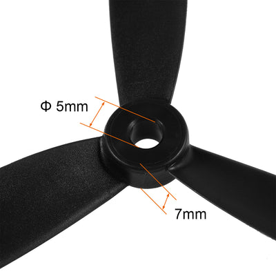 Harfington Uxcell RC Propellers 4045 4x4.5 Inch CW CCW 3-Vane for Quadcopter Multirotor Black 2 Pairs