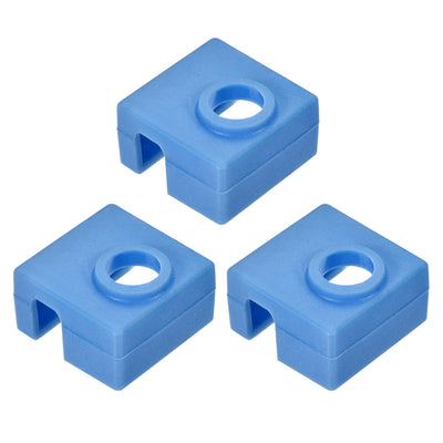 Harfington Uxcell 3D Printer Heater Block Silicone Cover MK7/MK8/MK9 Blue 3pcs
