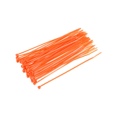 Harfington Uxcell Cable Zip Ties 150mmx2.5mm Self-Locking Nylon Tie Wraps Orange 120pcs