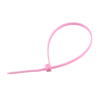 Harfington Uxcell Cable Zip Ties 150mmx2.5mm Self-Locking Nylon Tie Wraps Pink 120pcs
