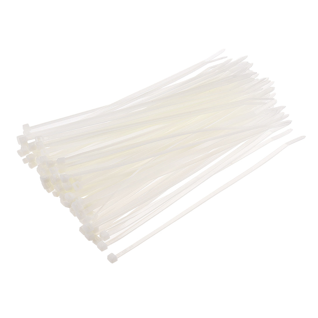uxcell Uxcell Cable Zip Ties 200mmx4mm Multi-Purpose Nylon Tie Wraps White 100pcs