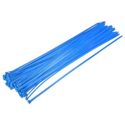 Harfington Uxcell Cable Zip Ties 300mmx3.6mm Self-Locking Nylon Tie Wraps Blue 60pcs