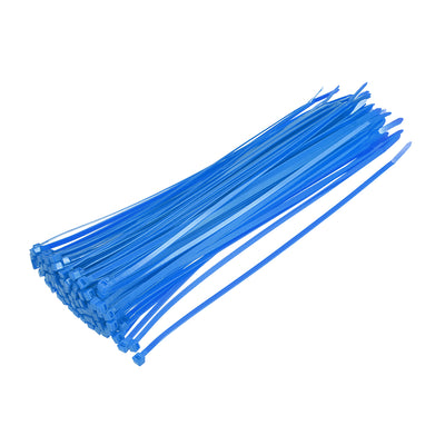 Harfington Uxcell Cable Zip Ties 300mmx4.8mm Self-Locking Nylon Tie Wraps Blue 100pcs