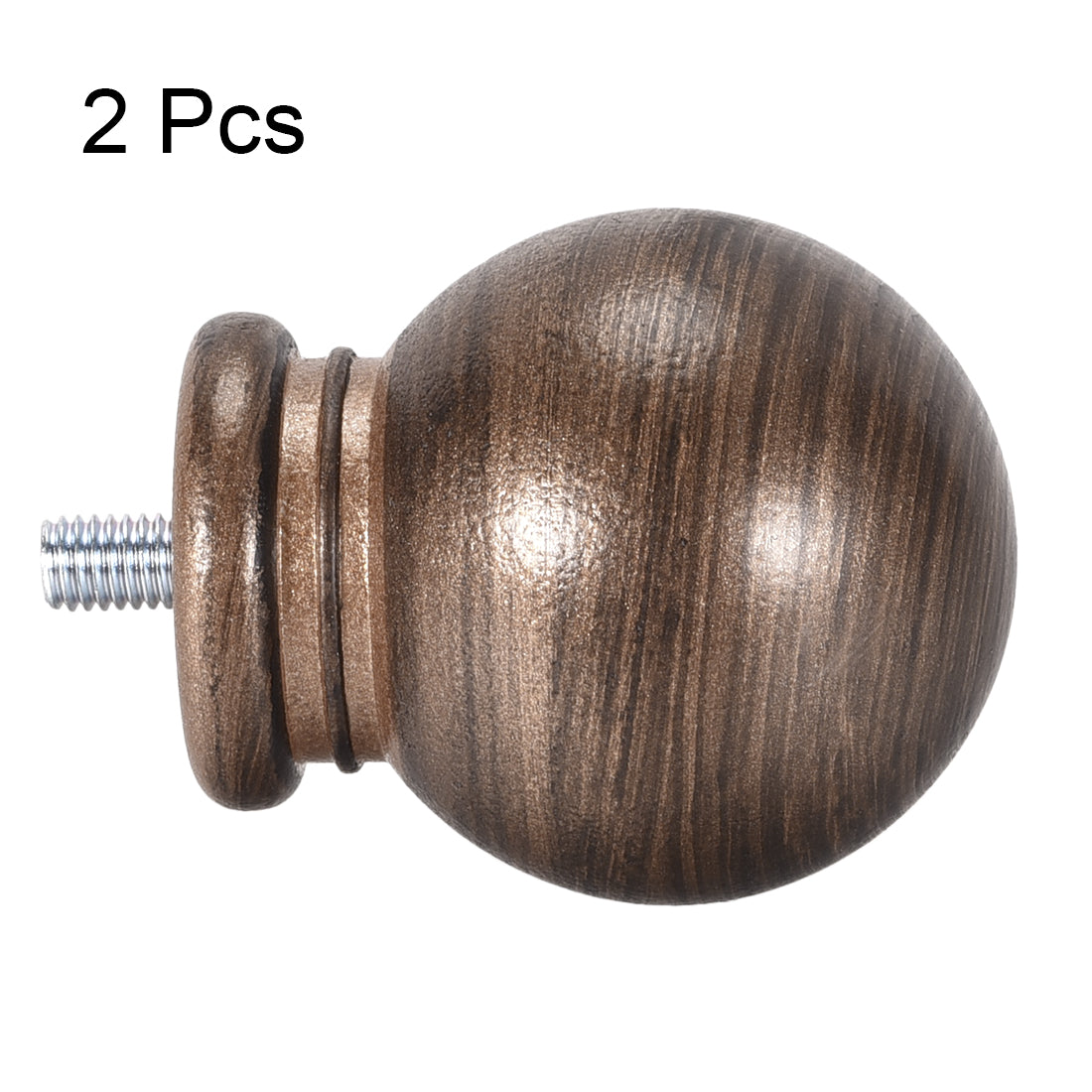 uxcell Uxcell Curtain Rod Finials Plastic End 49mm x 34mm Brown 2pcs