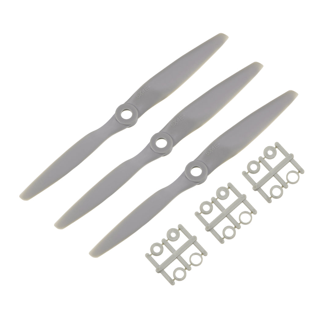 uxcell Uxcell RC Propellers CW 6x4 Inch 2-Vane for Airplane Gray 3Pcs with Adapter Rings