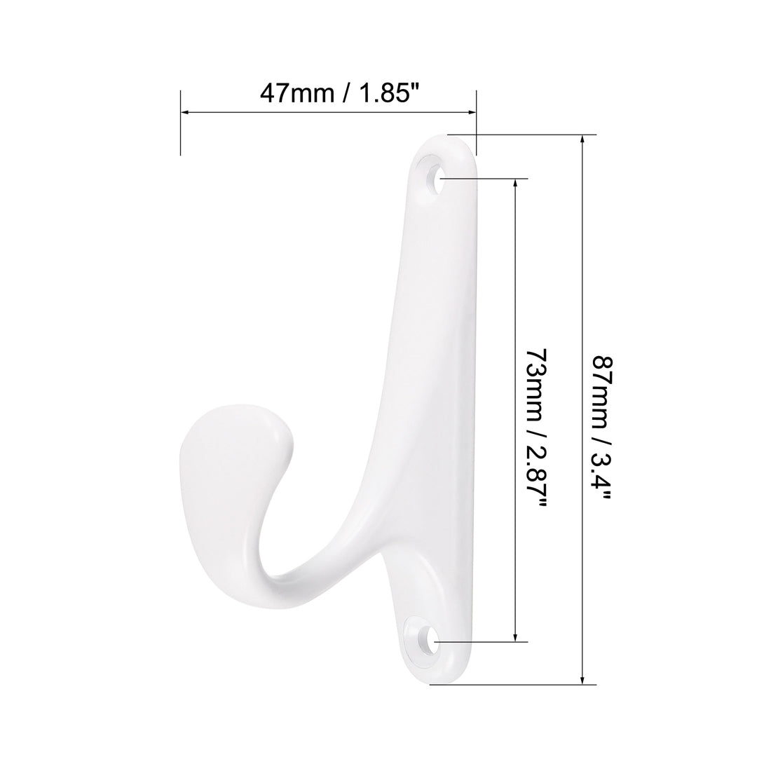 uxcell Uxcell Decorative Curtain Drapery Holdback Wall Mounted Hook for Window White 87mm X 23mm X 47mm 2Pcs