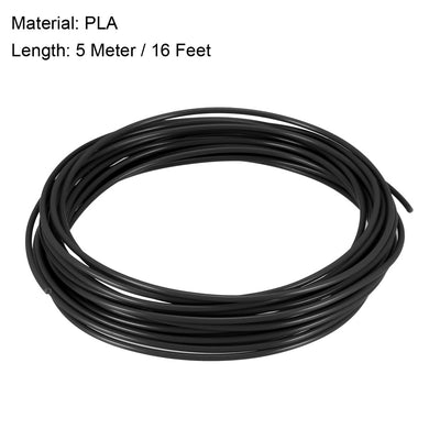 Harfington Uxcell 5 Meter/16 Ft PLA 3D Pen/3D Printer Filament, 1.75 mm Black