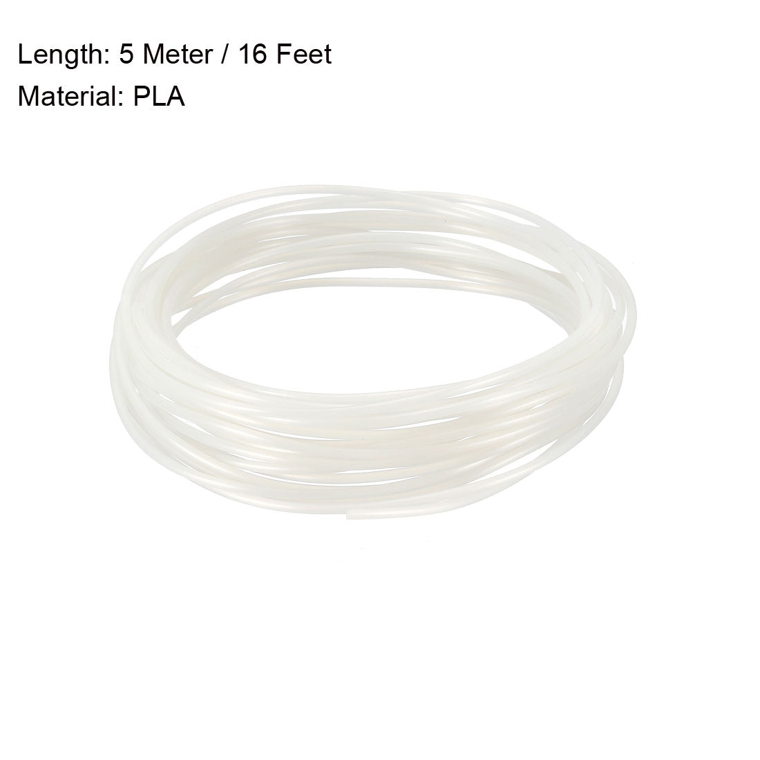 uxcell Uxcell 5 Meter/16 Ft PLA 3D Pen/3D Printer Filament, 1.75 mm Transparent