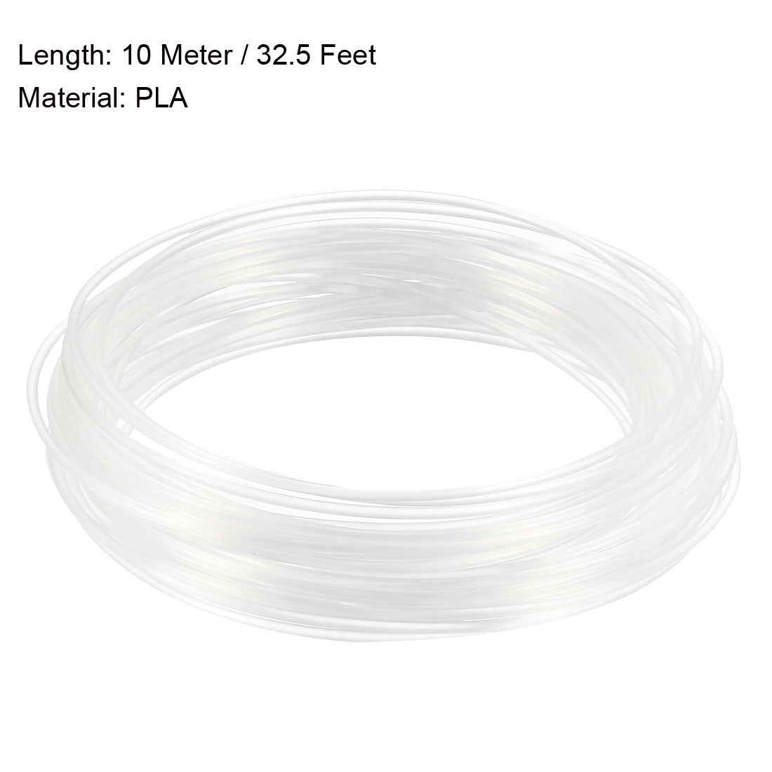 uxcell Uxcell 10 Meter/32.5 Ft PLA 3D Pen/3D Printer Filament, 1.75 mm Transparent