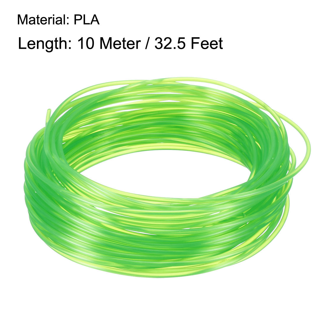 uxcell Uxcell 10 Meter/32.5 Ft PLA 3D Pen/3D Printer Filament, 1.75 mm Transparent Green