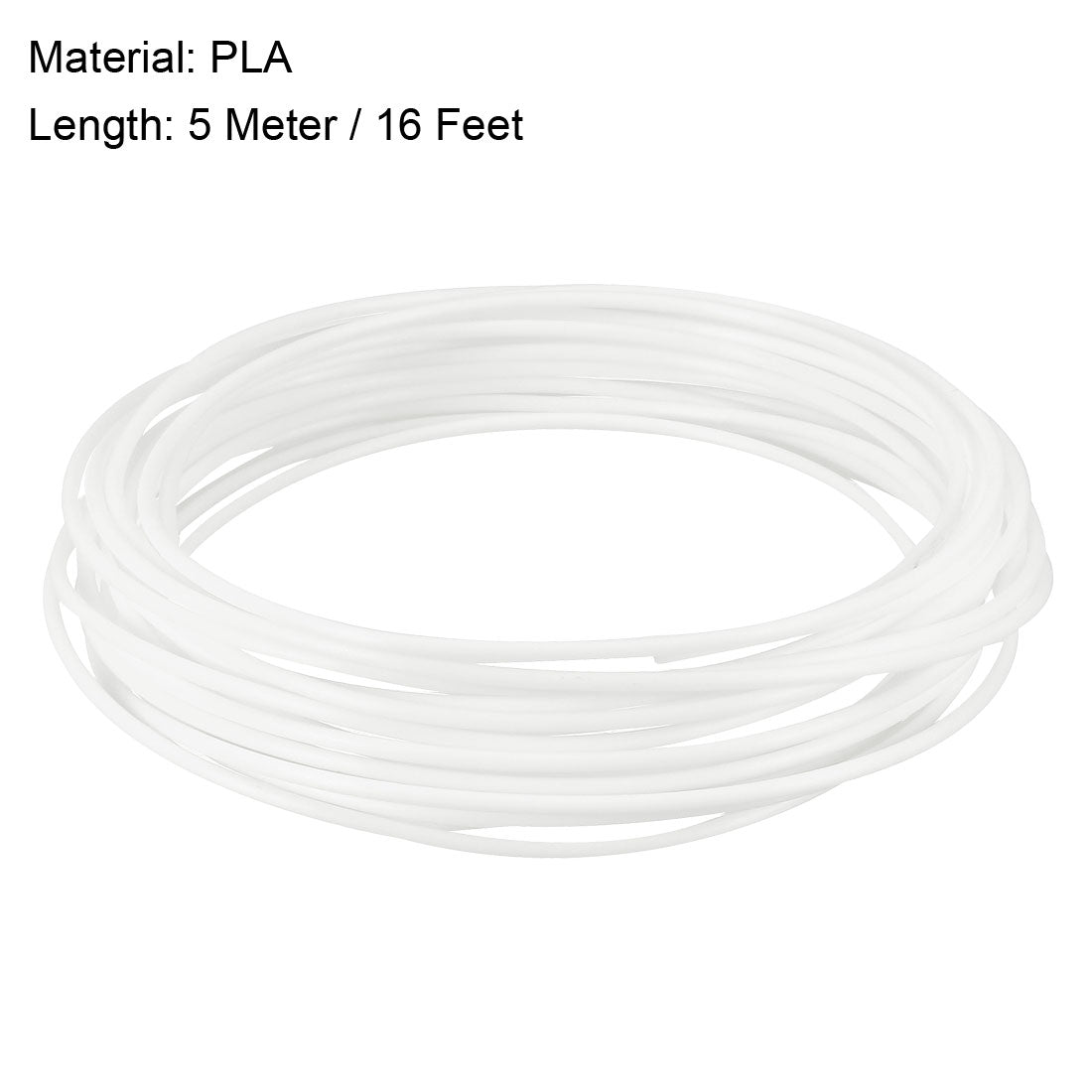 uxcell Uxcell 5 Meter/16 Ft ABS 3D Pen/3D Printer Filament, 1.75 mm White