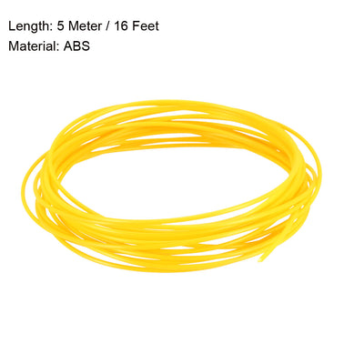 Harfington Uxcell 5 Meter/16 Ft ABS 3D Pen/3D Printer Filament, 1.75 mm Yellow
