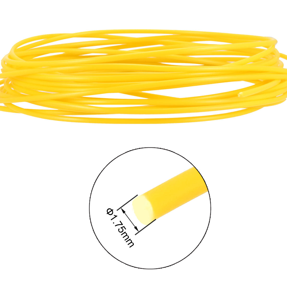 uxcell Uxcell 5 Meter/16 Ft ABS 3D Pen/3D Printer Filament, 1.75 mm Yellow