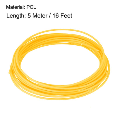 Harfington Uxcell 5 Meter/16 Ft PCL 3D Pen/3D Printer Filament, 1.75 mm Yellow