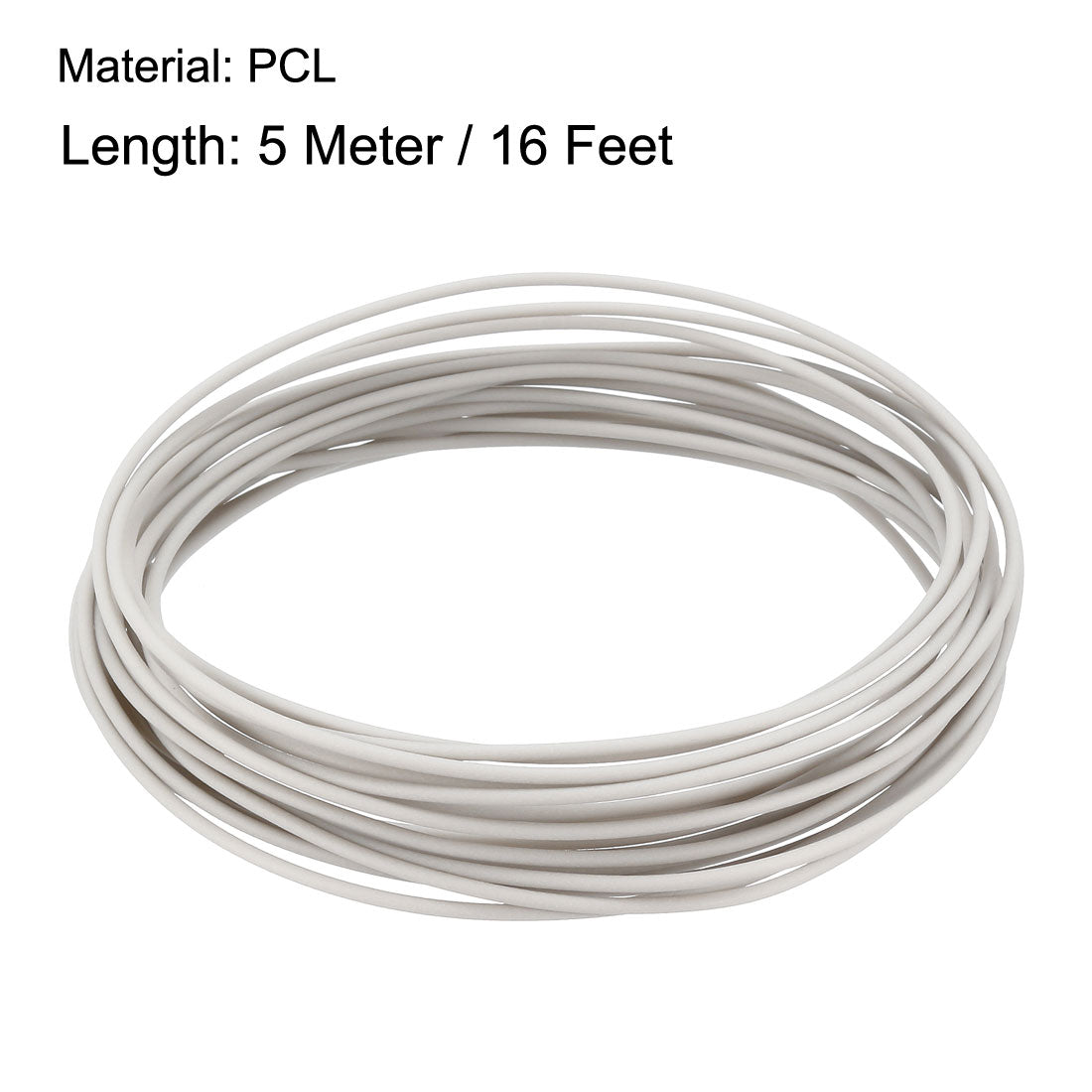 uxcell Uxcell 5 Meter/16 Ft PCL 3D Pen/3D Printer Filament, 1.75 mm Grey