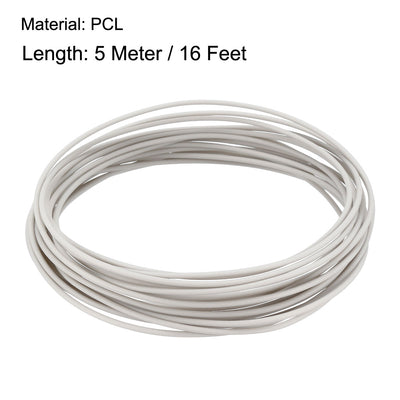 Harfington Uxcell 5 Meter/16 Ft PCL 3D Pen/3D Printer Filament, 1.75 mm Grey