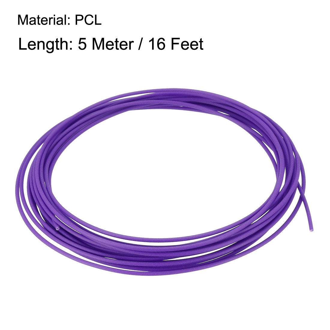 uxcell Uxcell 5 Meter/16 Ft PCL 3D Pen/3D Printer Filament, 1.75 mm Purple