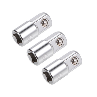 Harfington Uxcell 3 Pcs 1/4" Drive F x 3/8" M Socket Adapter for Ratchet Wrenches, Female to Male