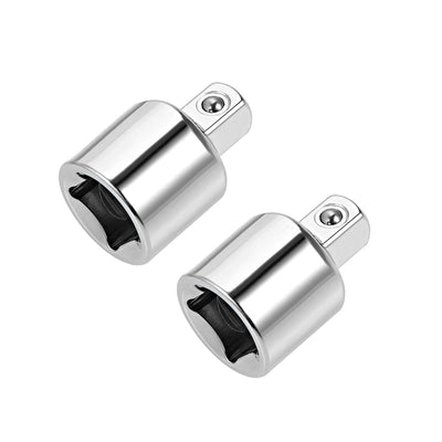 Harfington Uxcell 2 Pcs 3/8" Drive F x 1/4" M Socket Reducer for Ratchet Wrenches, Female to Male