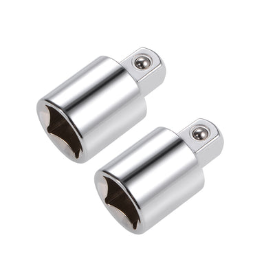 Harfington Uxcell 2 Pcs 1/2" Drive F x 3/8" M Socket Reducer for Ratchet Wrenches, Female to Male