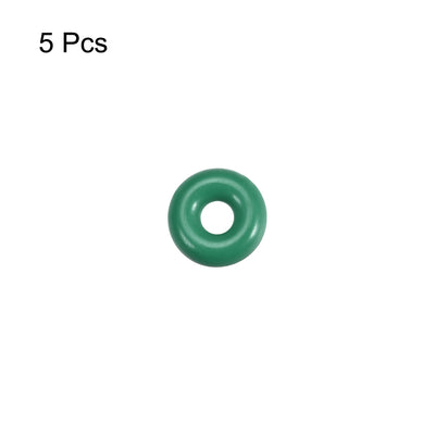 Harfington Uxcell Fluorine Rubber O Rings, 7mm OD, 2.2mm Inner Diameter, 2.4mm Width, Seal Gasket Green 5Pcs