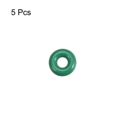 Harfington Uxcell Fluorine Rubber O Rings, 8mm OD, 3.2mm Inner Diameter, 2.4mm Width, Seal Gasket Green 5Pcs