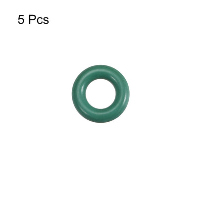 Harfington Uxcell Fluorine Rubber O Rings, 10mm OD, 5.2mm Inner Diameter, 2.4mm Width, Seal Gasket Green 5Pcs