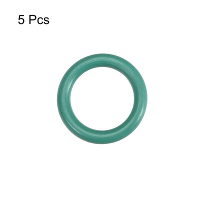 Harfington Uxcell Fluorine Rubber O Rings, 13mm OD, 8.2mm Inner Diameter, 2.4mm Width, Seal Gasket Green 5Pcs
