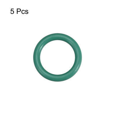Harfington Uxcell Fluorine Rubber O Rings, 16mm OD, 11.2mm Inner Diameter, 2.4mm Width, Seal Gasket Green 5Pcs