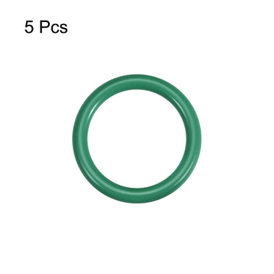 Harfington Uxcell Fluorine Rubber O Rings, 23mm OD, 18.2mm Inner Diameter, 2.4mm Width, Seal Gasket Green 5Pcs